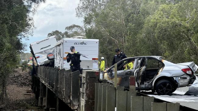 A multi-vehicle crash blocked the Maryborough-Hervey Bay Road, disrupting traffic at Susan River on Thursday. Photo: Contributed