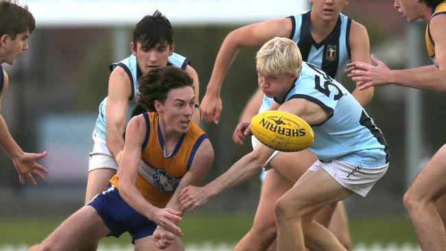 Sacred Heart’s Cruz Polkinghorne against Immanuel last month. He was impressive against scotch over the weekend. Picture: Dean Martin