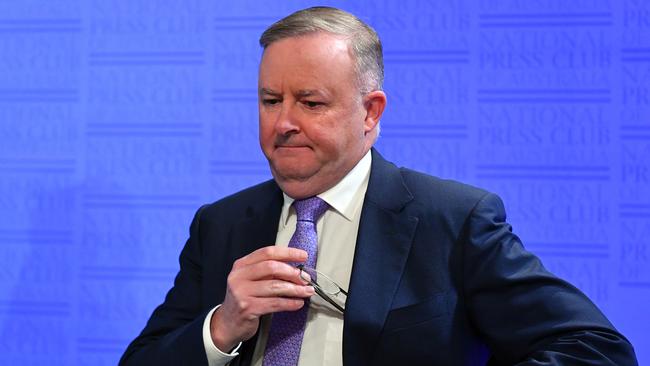 Anthony Albanese’s National Press Club address was bookended by turmoil in Victoria and NSW. Picture: AAP