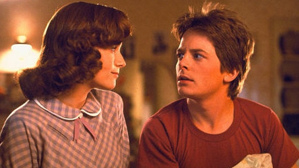 Michael J Fox and Lea Thompson in Back to the Future