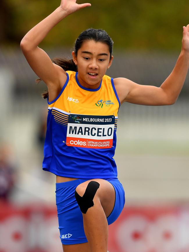 Lulu Marcelo (ACT) competes in the Girls U13 Long Jump.