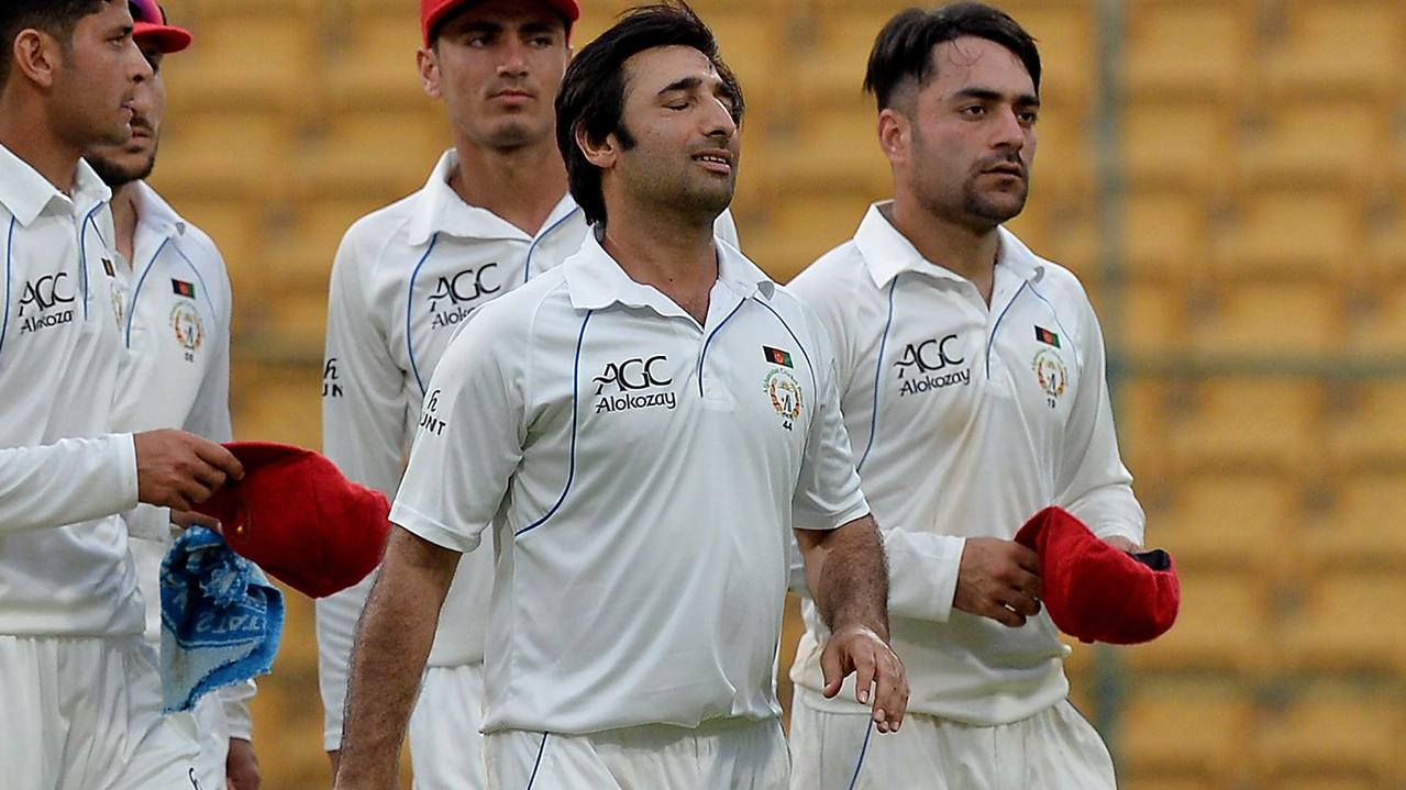 Afghanistan cricketers, including star Rahid Khan, are set to miss out on a Test on Australian soil because of their country’s new regime. Picture: AFP