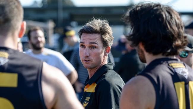 Brighton coach Brett Backwell has his side back in the finals hunt. Picture: Brenton Edwards