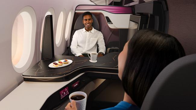 The Qsuite will be flown on Virgin Australia flights from June. Picture: Supplied,