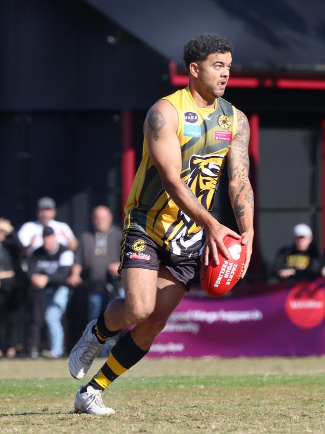 Guy showed he has what it takes in the midfield. Picture: David Crosling