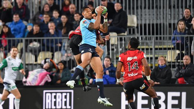 Israel Folau has been potent in the air for the Waratahs. Picture: Getty
