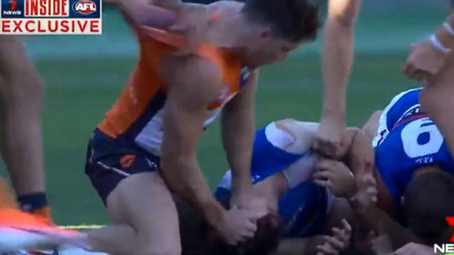 Greene’s clash with Marcus Bontempelli in 2019