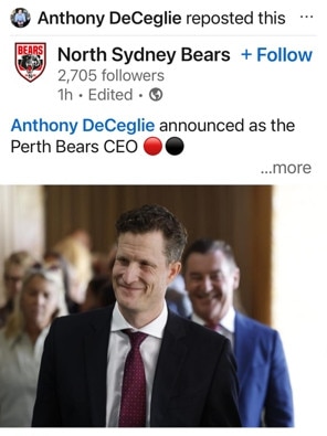 Anthony De Ceglie’s repost. Picture: Linkedin