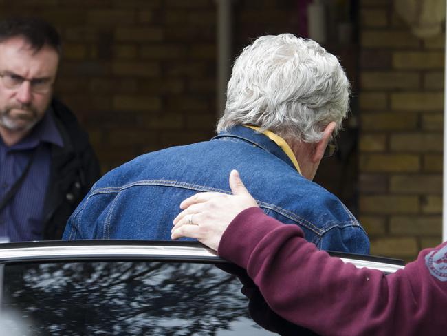 Rolf Harris gets out of a car at his home, in Maidenhead, UK. Picture: Ben Stevens / i-Images