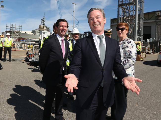 New Defence Industry minister Christopher Pyne at ASC. Pic: Tait Schmaal