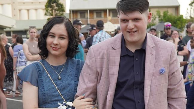 Mia Colman and Macklin Palmer arriving at the 2023 Kingaroy State High School formal.