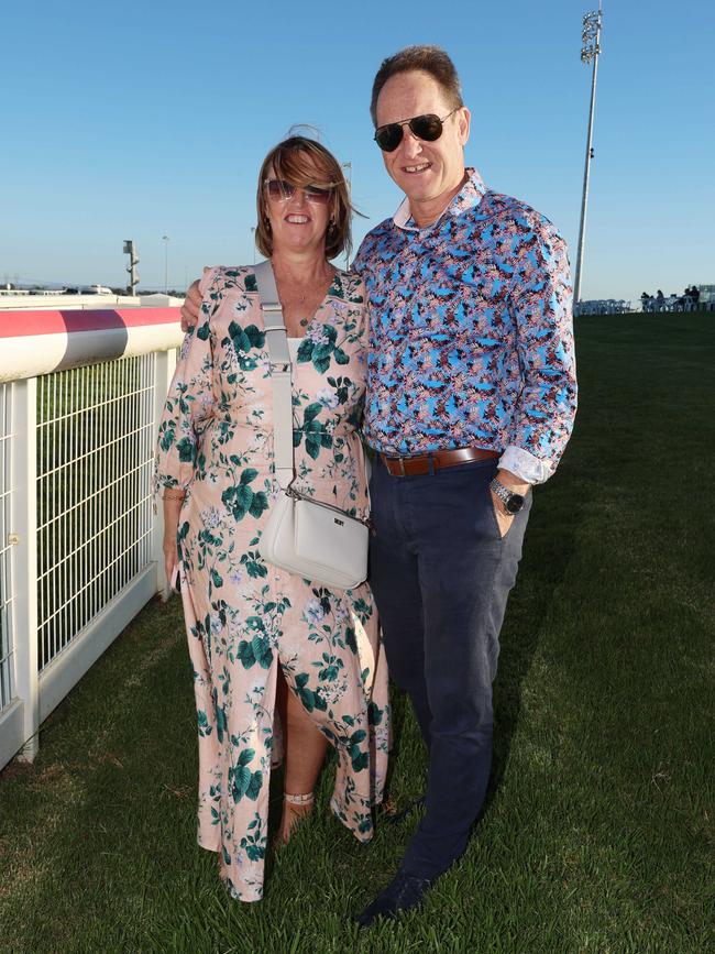 MELBOURNE, AUSTRALIA - MARCH 15 2024 Jacinta and Paul Clarke attend the 2024 Pakenham Cup Picture: Brendan Beckett