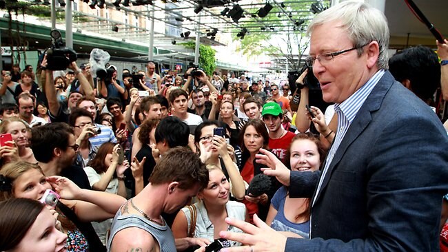 Rudd gets a rock star reception 