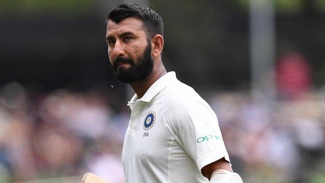 Pujara showed the Aussies how to bat. Picture: AAP