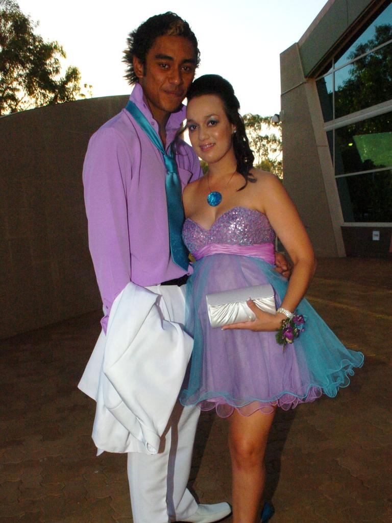 Maasi Tupou and Sherkeira Abala at the 2009 Our Lady of the Sacred Heart Catholic College formal at the Alice Springs Convention Centre. Picture: NT NEWS