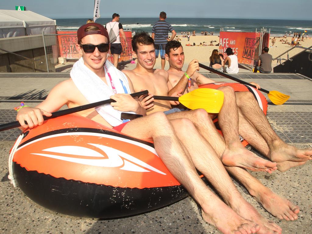 Schoolies out and about through Surfers Paradise. Picture: Scott Fletcher