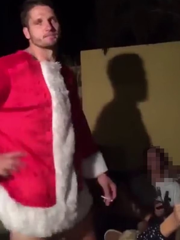 Jesse Hogan was filmed drunk in a Santa suit before his debut for Fremantle in 2019. Photo: Facebook