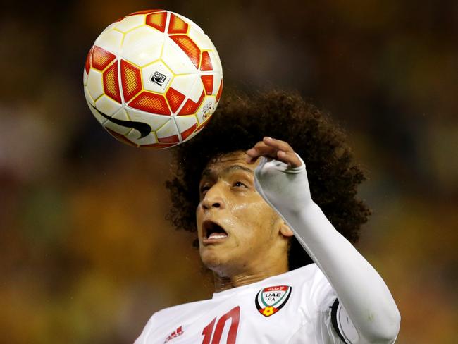 UAE's Omar Abdulrahman during the Asian Cup Semi Final between Australia and UAE at Hunter Stadium , Newcastle .Picture Gregg Porteous