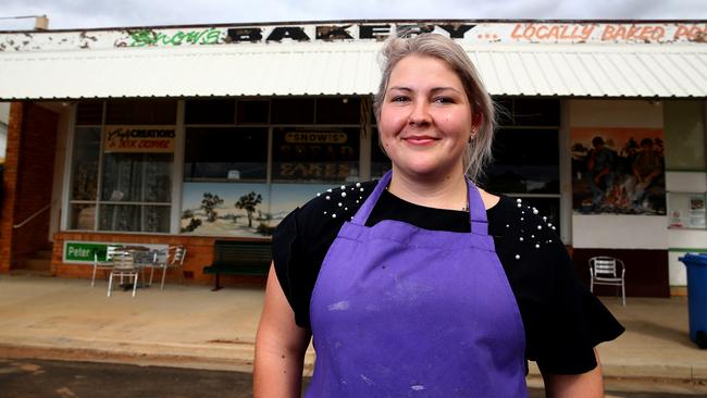 Zoe Lawrie from Snow's Pies in Alpha says she would like to see plans for a mine go ahead in Queensland. Picture: Adam Head