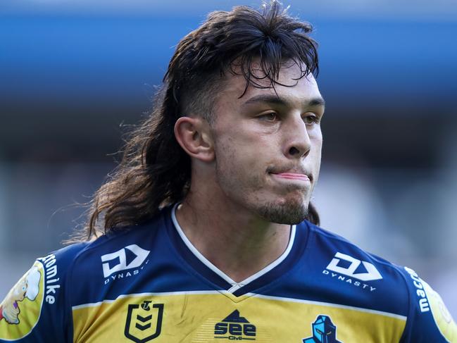 Tino Fa'asuamaleaui Corey Waddell, on report - NRL 2022 RD19 Canterbury-Bankstown Bulldogs v Gold Coast Titans - Tino Fa'asuamaleaui - Photo NRL Images