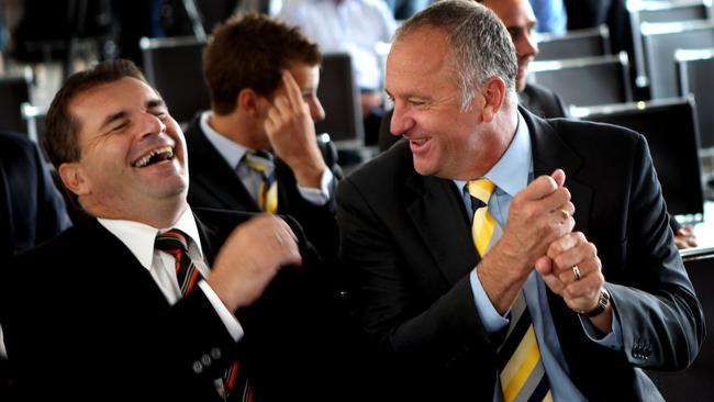 Ange Postecoglou and Graham Arnold during their A-League coaching days.