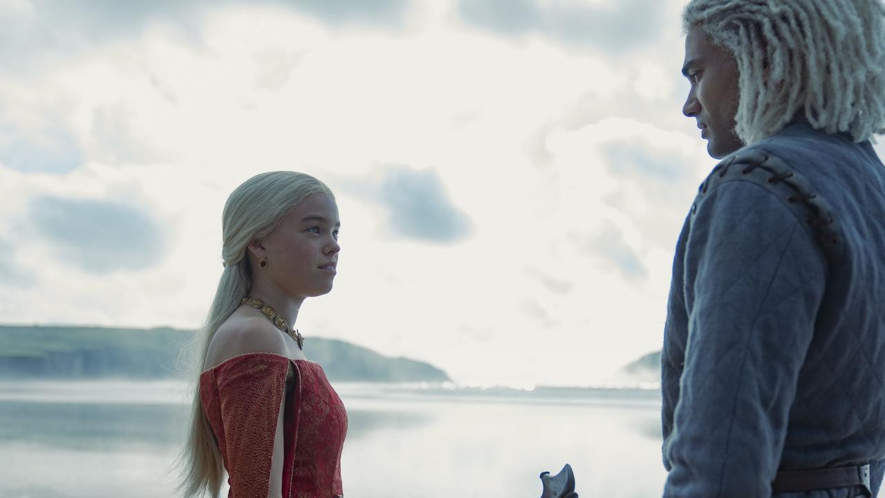 Rhaenyra and Laenor reach their accord. Picture: Foxtel/Binge/HBO