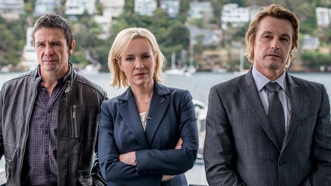 The A team ... Matt Nable, Rebecca Gibney and Peter O'Brien in the new crime series Winter.