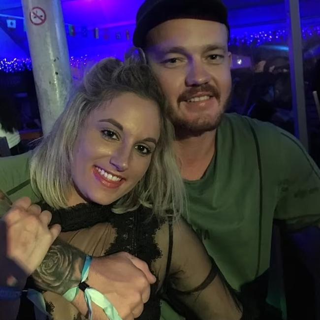 Bogie shooting victim Ross Tighe with his partner Kaitlyn. Picture: Supplied