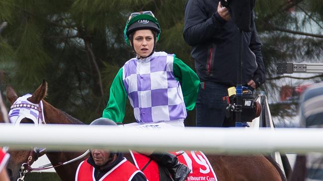 Teresa Palmer as Michelle Payne during shooting of Ride Like A Girl. Picture: Splash