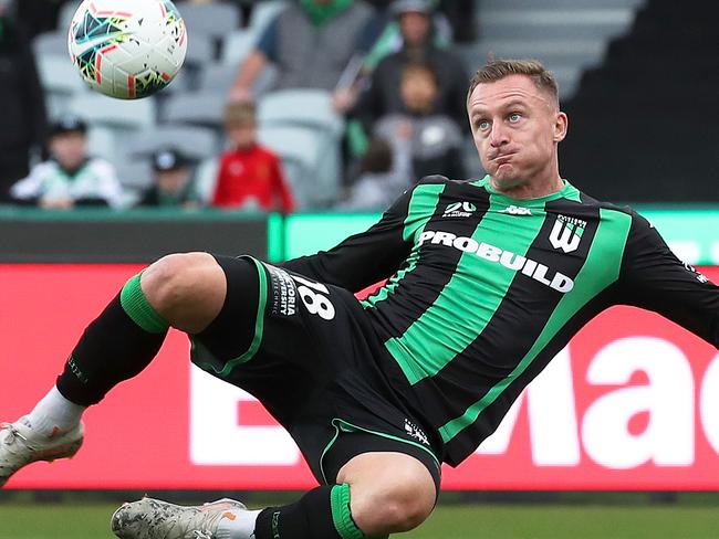 Substitute Besart Berisha’s acrobatics could not rescue Western United, who lost 2-0 to Sydney FC. Picture: AAP Image