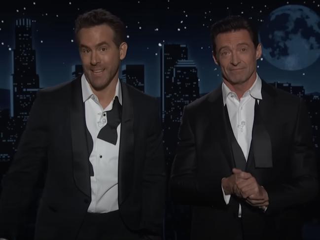 Ryan Reynolds poked fun at Hugh Jackman's single status on Jimmy Kimmel Live.