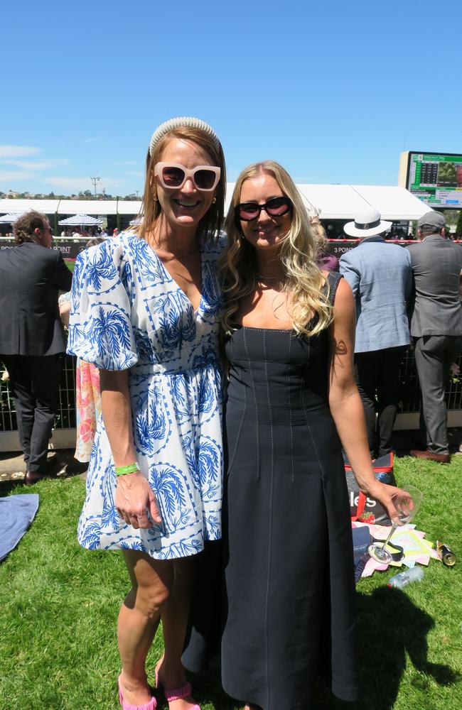 Caitlin and Kaitlyn together at the Cox Plate.