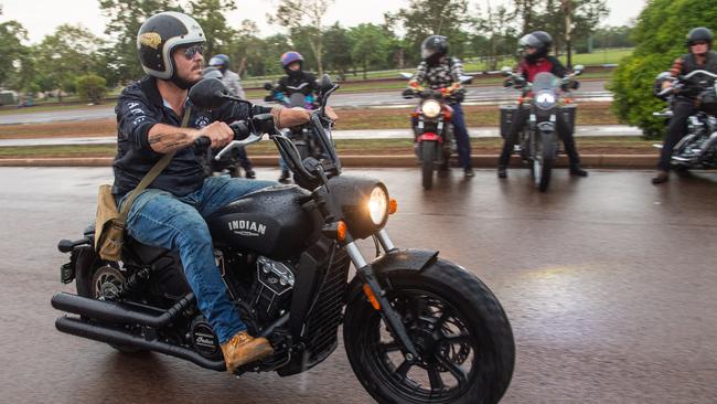 Darwin's motorbike community at the NT Motorcycle Centre to raise money and awareness for the Salvation Army's annual Christmas Toy Ride. Picture: Pema Tamang Pakhrin