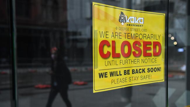 Streets, hospitality and retail areas of the CBD are all but empty during the Sydney COVID-19 lockdown. Picture: NCA NewsWire/Joel Carrett