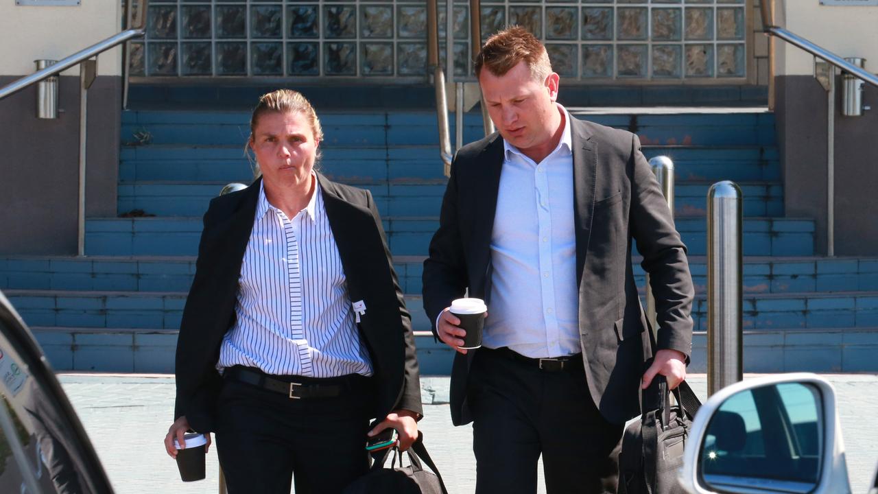 NRL Integrity officer Karyn Murphy and another unknown man leave Cronulla Sharks Leagues Club about 12:30pm. Its is believed they met with Cronulla sharks player Andrew Fifita to discuss his relationship with Kieran Loveridge who is serving time in jail.