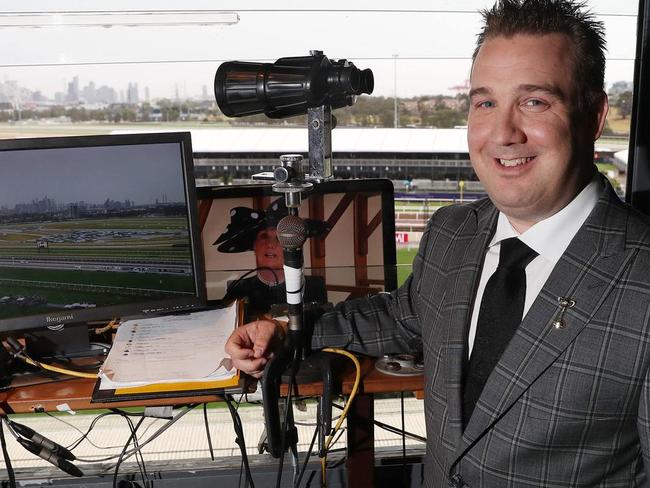 Race caller Matt Hill.