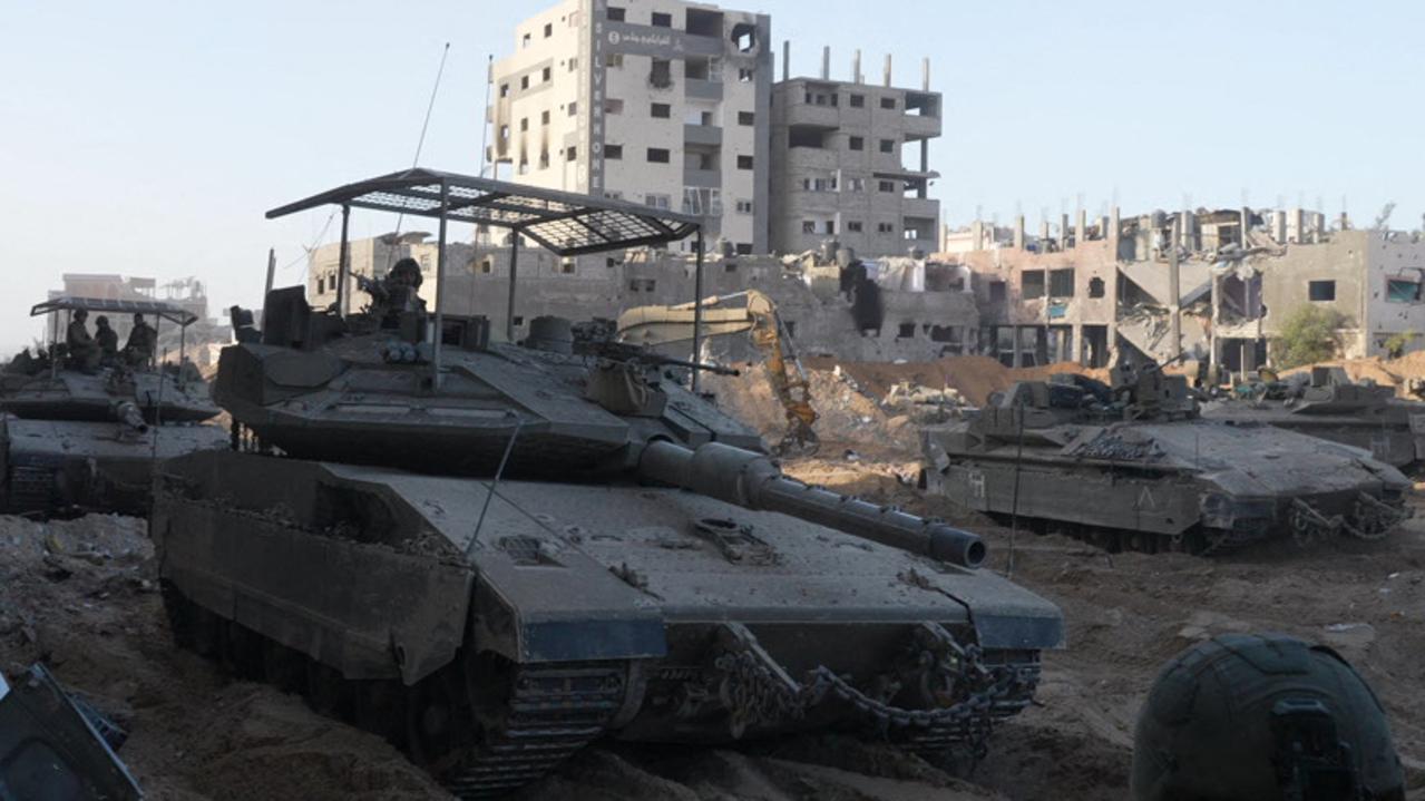 Israeli vehicles pictured during the operations in northern Gaza. Picture: Daphne Lemelin/AFP