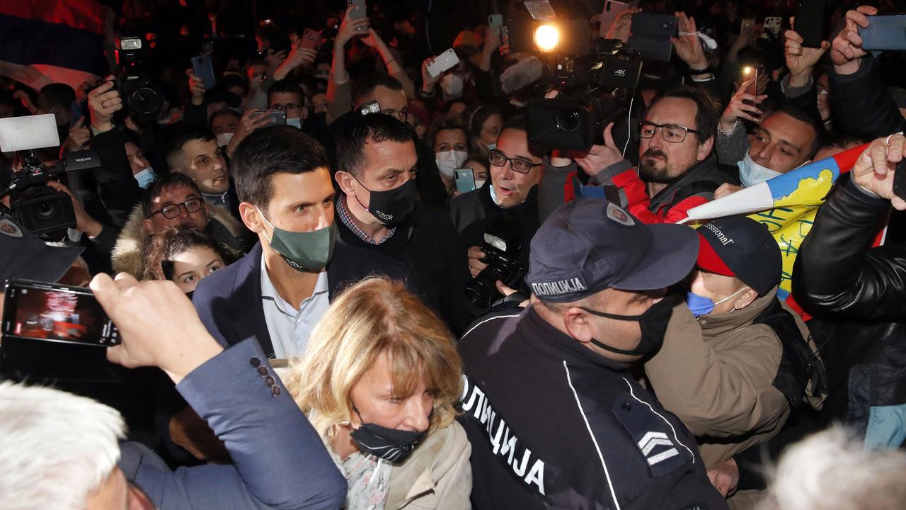 Everyone wanted to get a glimpse of Novak Djokovic. (Photo by Pedja Milosavljevic/SIPA/Shutterstock).