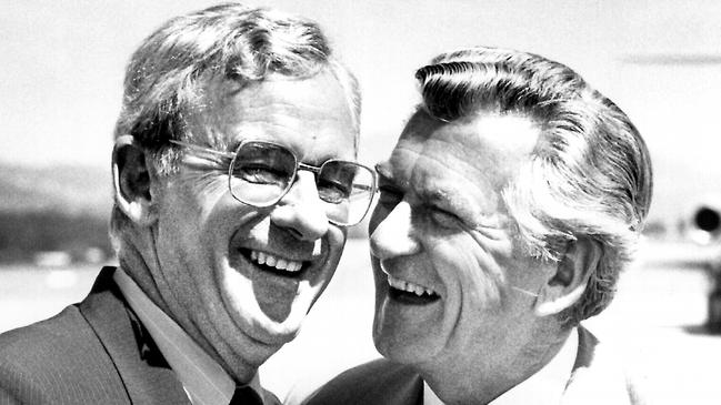 Bill Hayden as Governor-General designate with Prime Minister Bob Hawke in 1989.