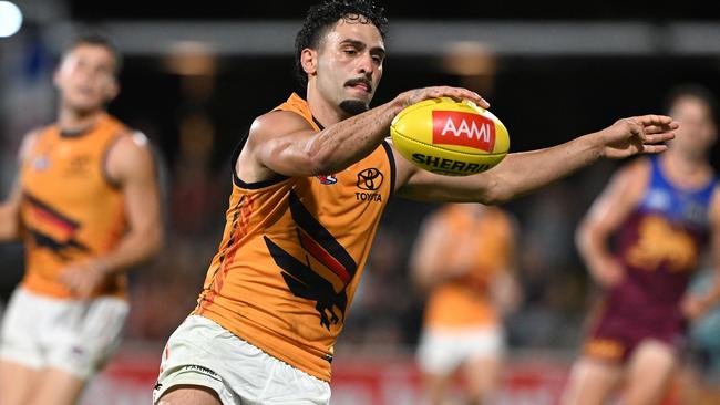 Star Crow Izak Rankine in action during the club’s AFL Community Series victory against Brisbane last month. Picture: Bradley Kanaris/Getty Images