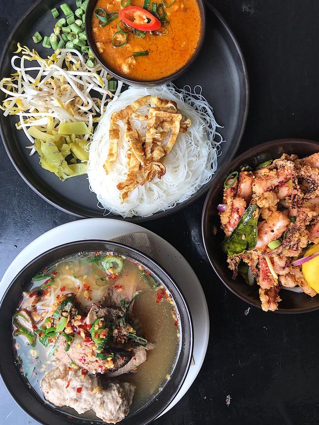 Lunch dishes at Sukhumvit Soi 38. Picture: Jessica Galletly