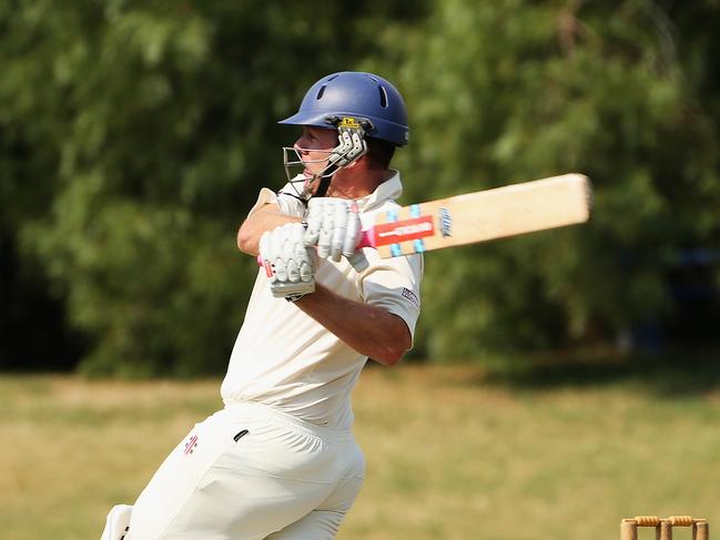 Neil Schlittler of Prahran pulls during the Premier cricket match between Prahran and Melbourne played at Toorak Park on February 16, 2013 in Melbourne, Australia