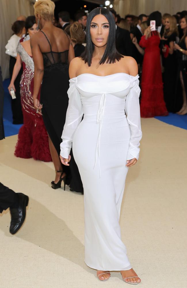 Kim Kardashian West in virginal white. Picture: Neilson Barnard/Getty Images