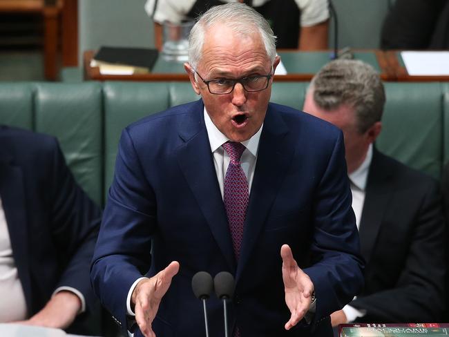 PM Malcolm Turnbull in Question Time in the House of Representatives. Picture: News Corp Australia