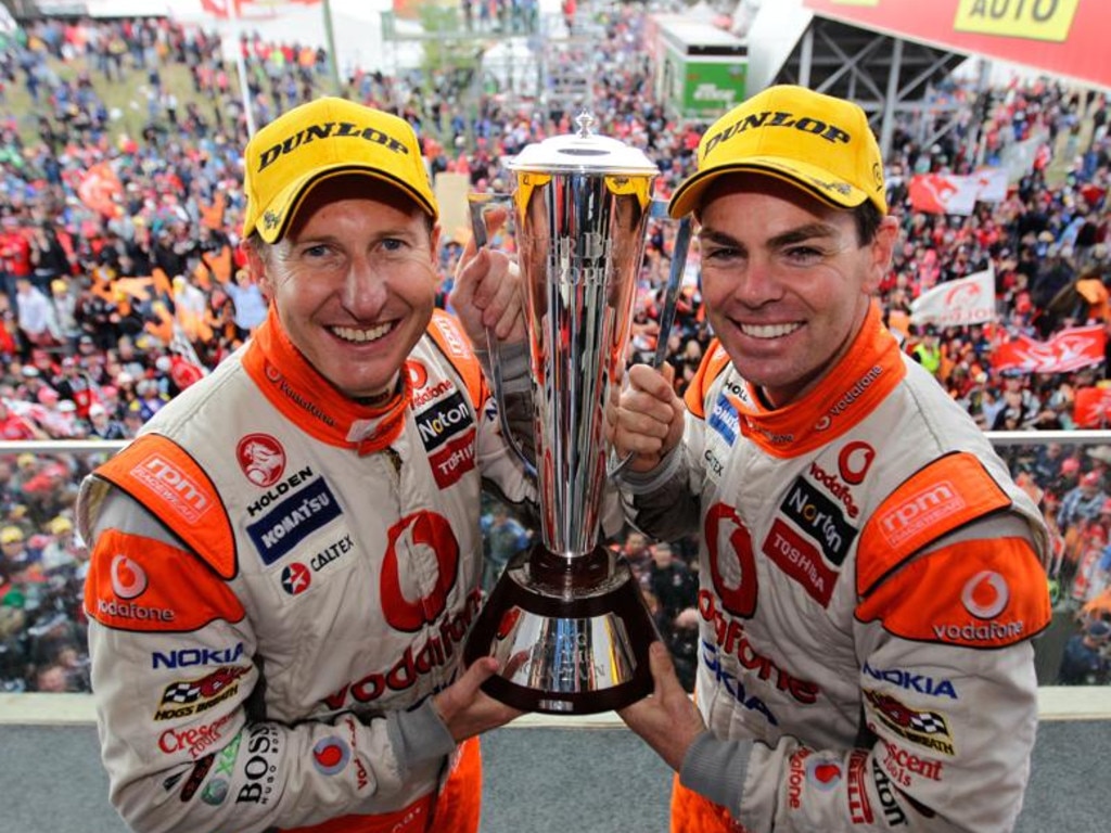 Craig Lowndes and Mark Skaife win Bathurst with Triple Eight in 2010.