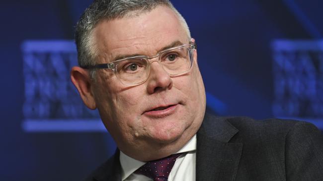 CANBERRA, Australia - NewsWire Photos - September 18, 2024: Senator Murray Watt, Minister for Employment and Workplace Relations addresses the National Press Club of Australia in Canberra. Picture: NewsWire / Martin Ollman