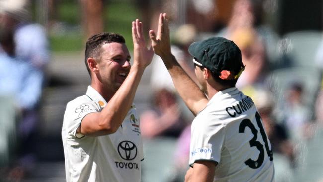 Josh Hazlewood has been compared to Glenn McGrath. Picture: AFP