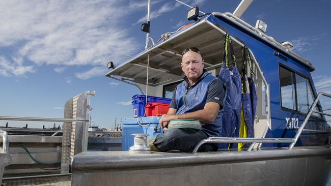 Wallaroo fisherman Craig Fletcher onboard the boat he has put up for sale due to the lack of snapper in the area. Picture: Simon Cross