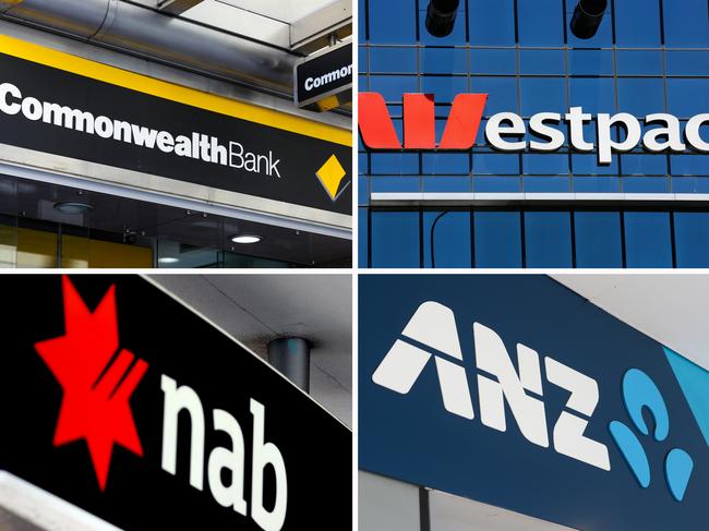 COMPOSITE 4:3 - Australia's four big banks Commonwealth, Westpac, NAB, ANZ. Picture: NCA Newswire