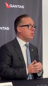 Captain Alan Joyce hands on Qantas controls to Vanessa Hudson